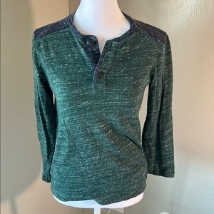 Green Henley Long Sleeve Shirt